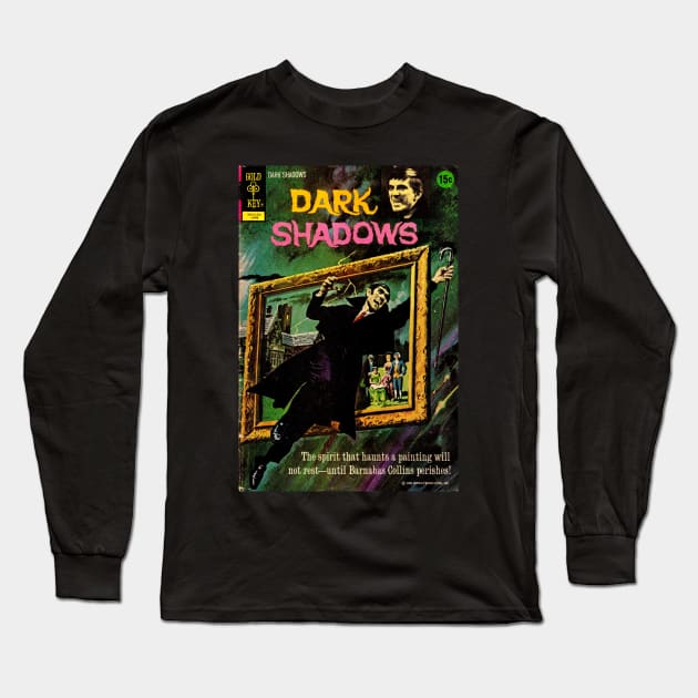 Gold Key Dark Shadows Comic Cover Long Sleeve T-Shirt by Creative Bedouin